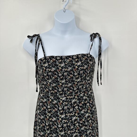 Boho Jumpsuit Medium Floral Tie‎ Strap Retro 70's Vibe Flare Wide Leg Festival - Picture 2 of 10